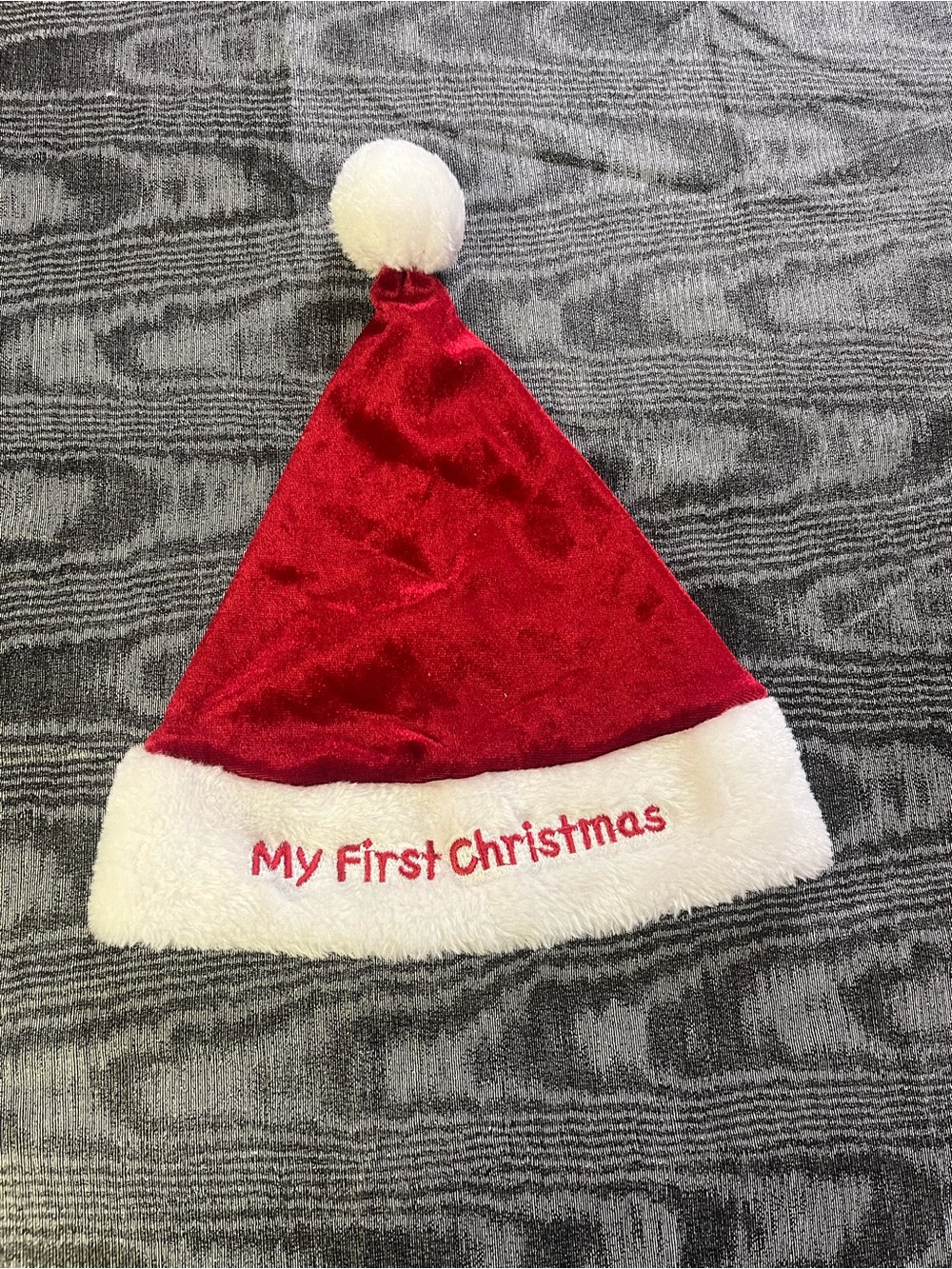 My First Christmas Baby Santa Hat - Red and White